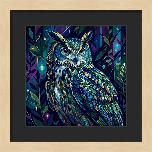 Eagle Owl In Vibrant Forest