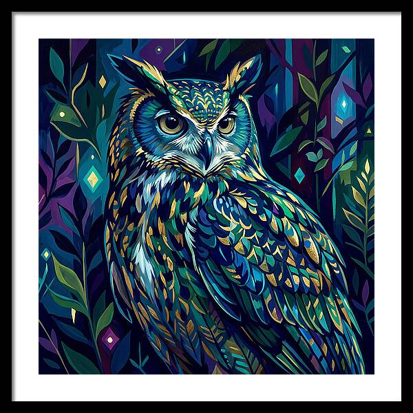 Eagle Owl In Vibrant Forest
