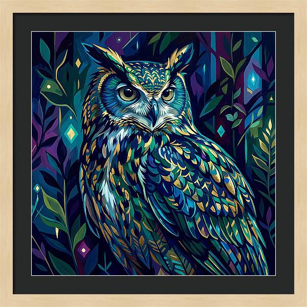 Eagle Owl In Vibrant Forest