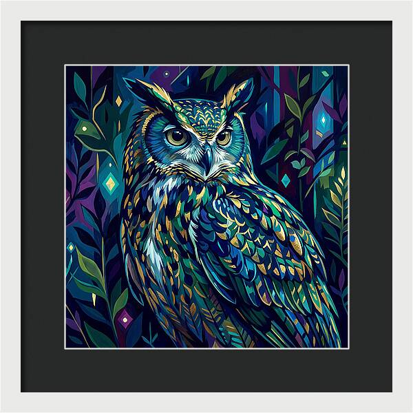 Eagle Owl In Vibrant Forest