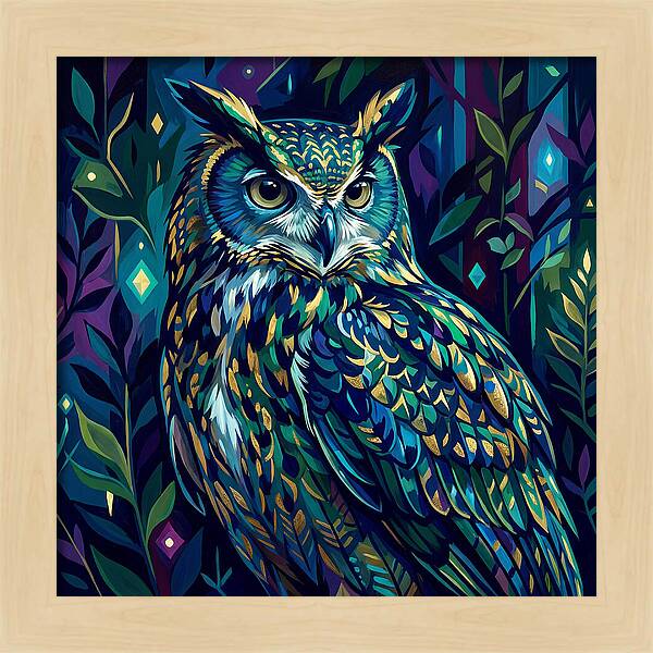 Eagle Owl In Vibrant Forest