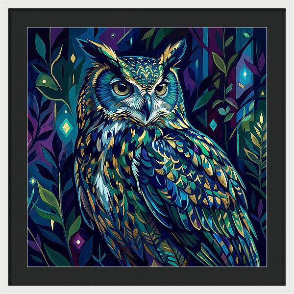Eagle Owl In Vibrant Forest