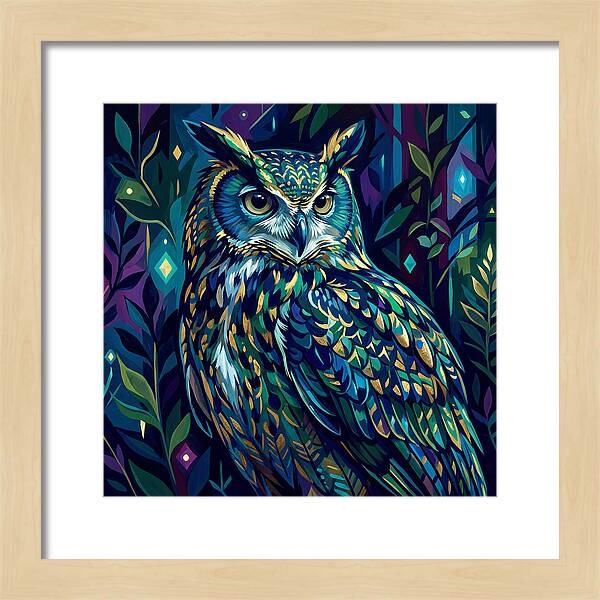 Eagle Owl In Vibrant Forest