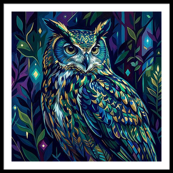 Eagle Owl In Vibrant Forest