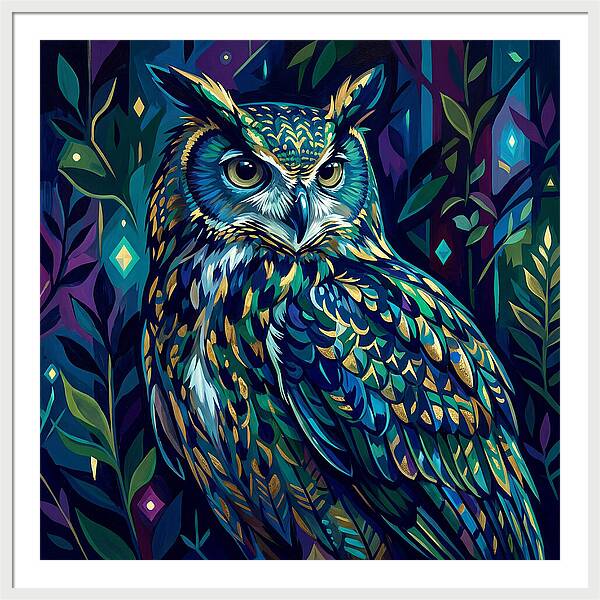 Eagle Owl In Vibrant Forest