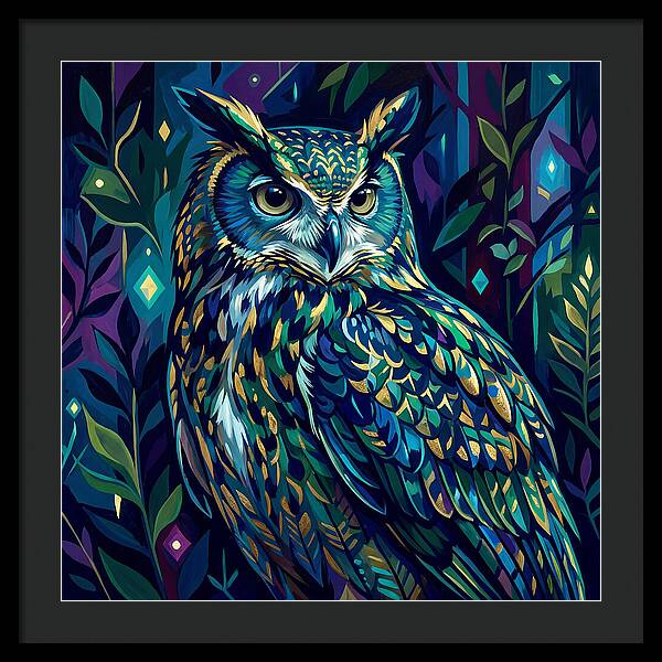 Eagle Owl In Vibrant Forest