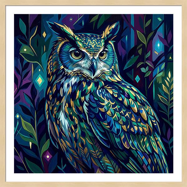 Eagle Owl In Vibrant Forest