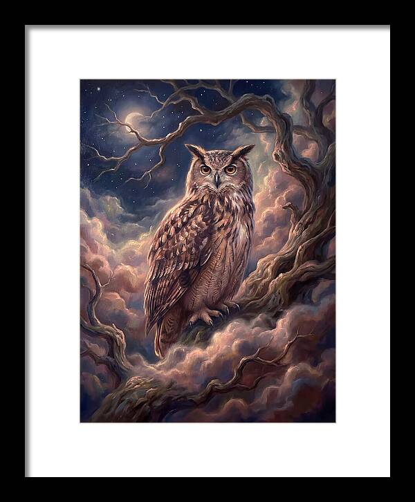 Eagle Owl Under Moonlight