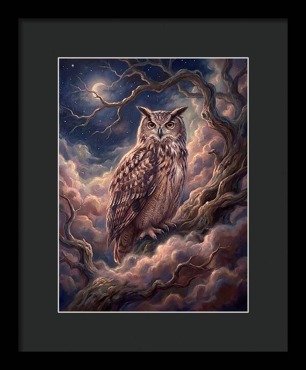 Eagle Owl Under Moonlight