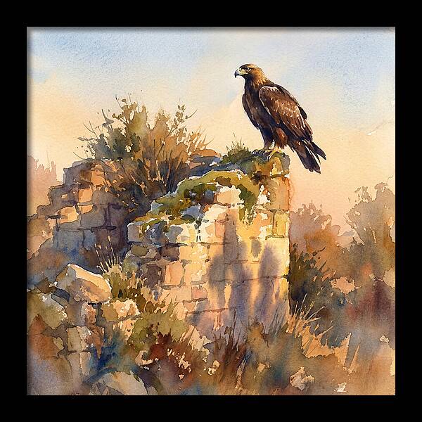 Eagle Perched On Ruins