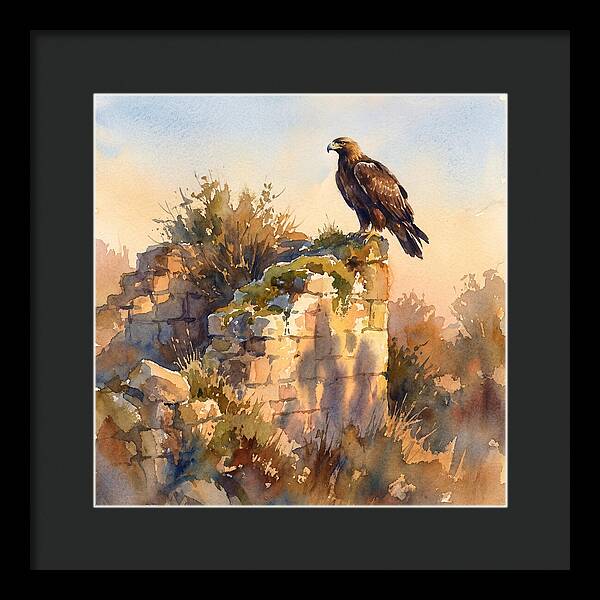 Eagle Perched On Ruins