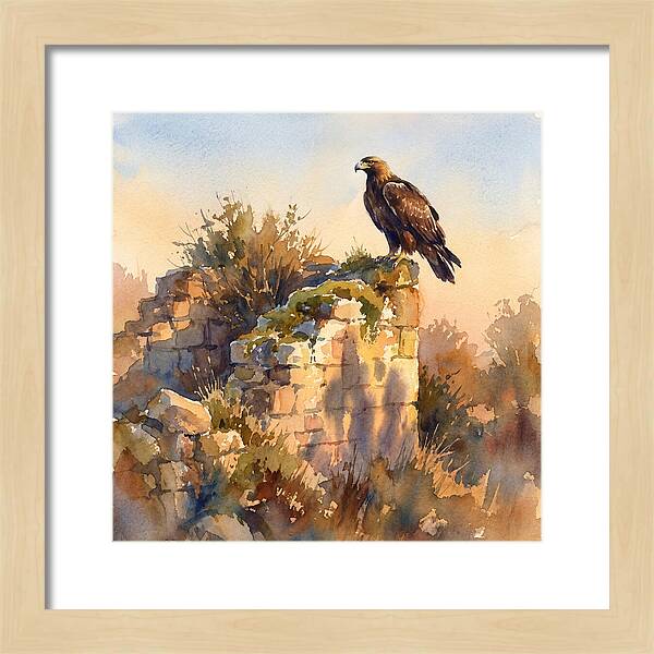 Eagle Perched On Ruins