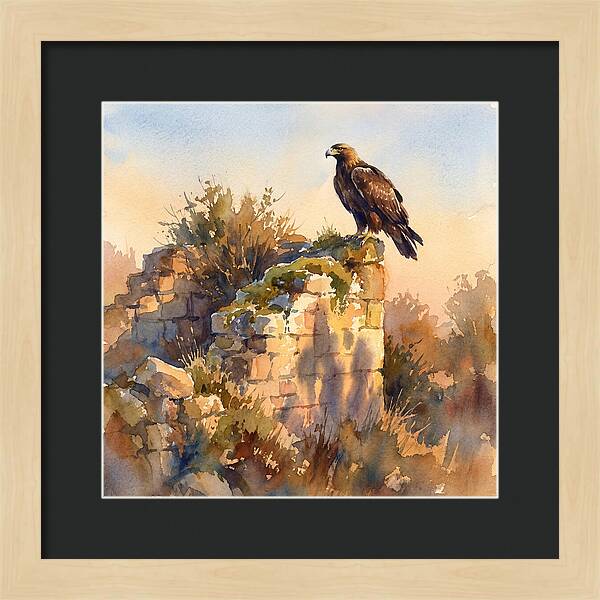Eagle Perched On Ruins