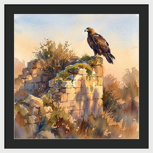 Eagle Perched On Ruins