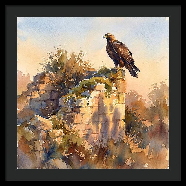 Eagle Perched On Ruins