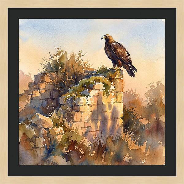 Eagle Perched On Ruins