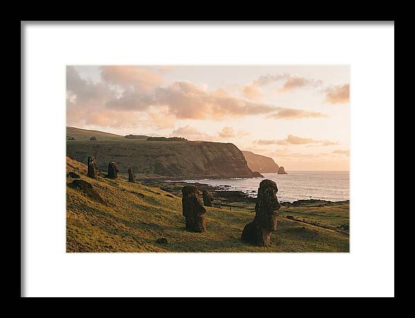 Easter Island Moai At Sunset