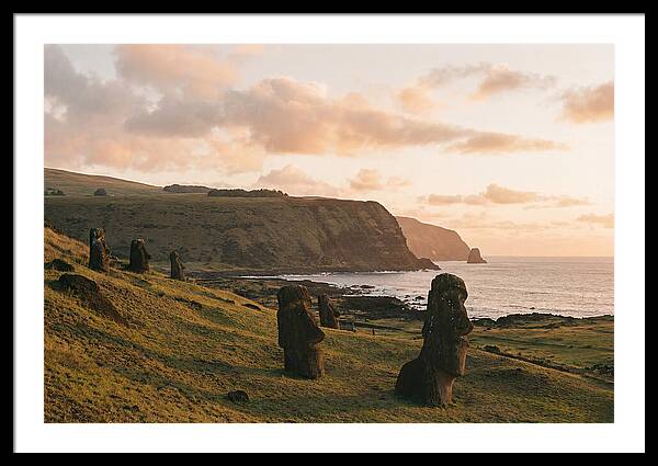 Easter Island Moai At Sunset