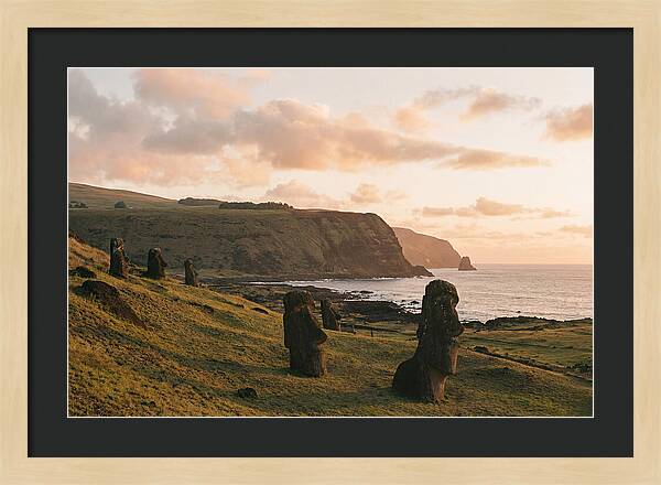 Easter Island Moai At Sunset