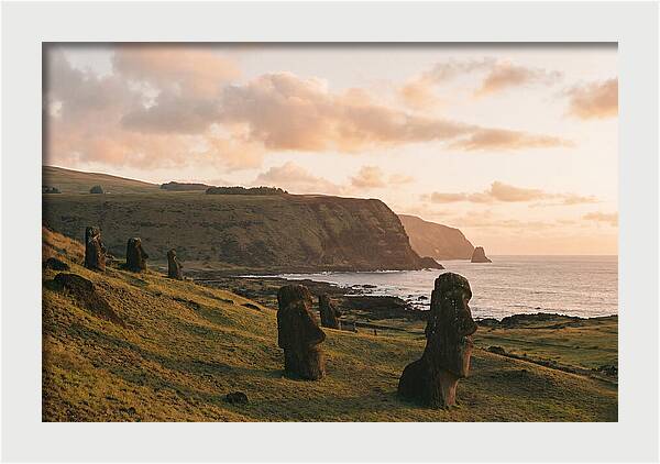 Easter Island Moai At Sunset