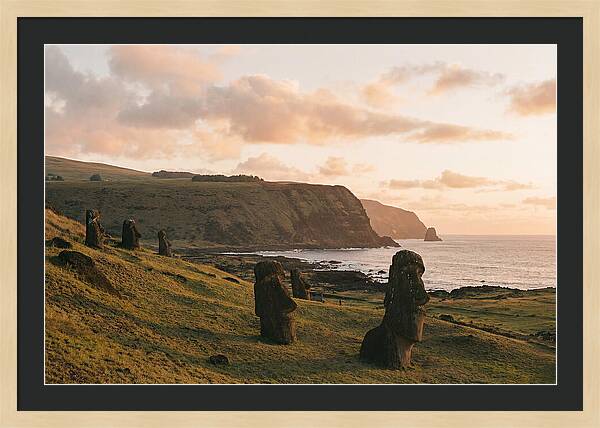 Easter Island Moai At Sunset