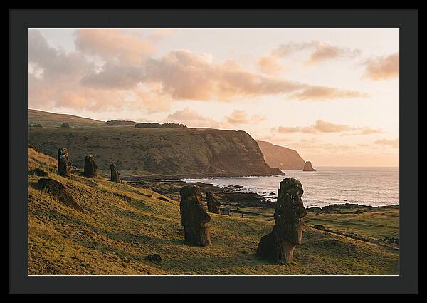 Easter Island Moai At Sunset