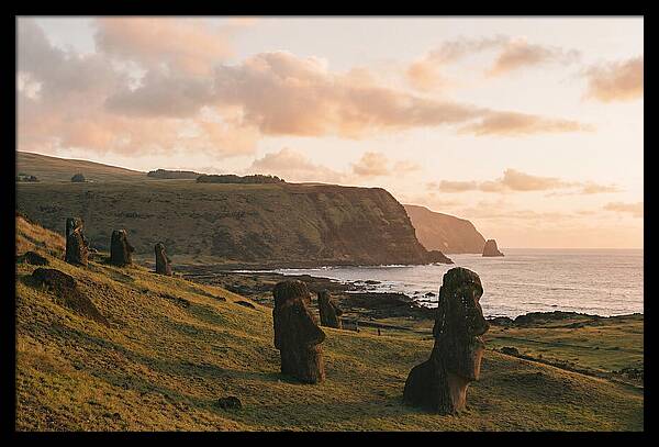 Easter Island Moai At Sunset