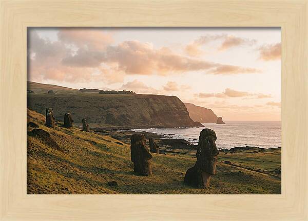 Easter Island Moai At Sunset