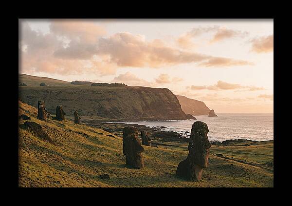 Easter Island Moai At Sunset