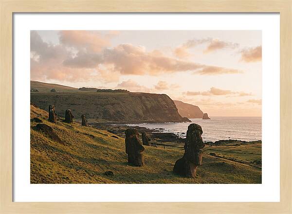 Easter Island Moai At Sunset