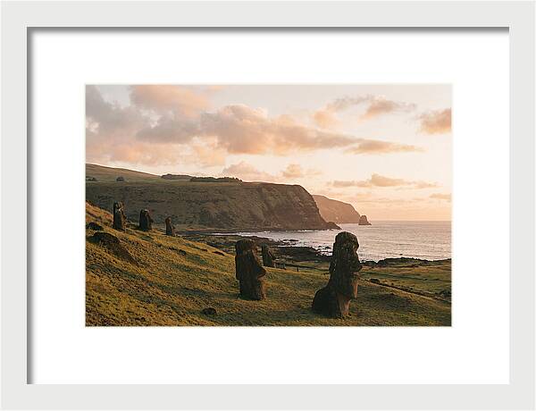 Easter Island Moai At Sunset