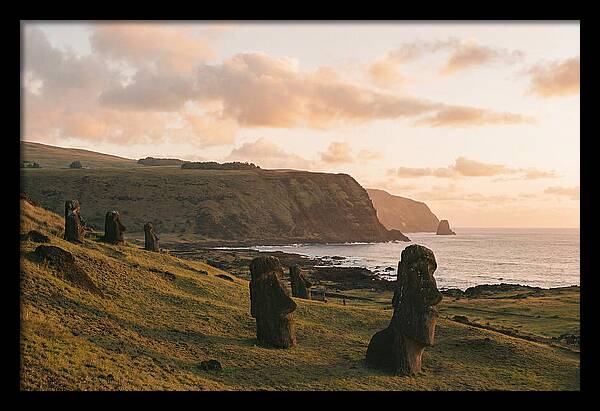 Easter Island Moai At Sunset
