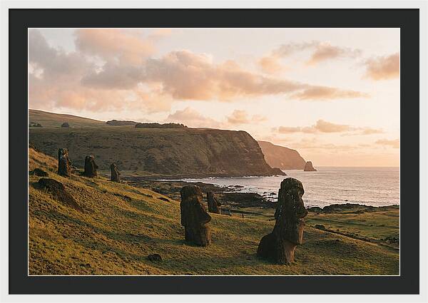 Easter Island Moai At Sunset