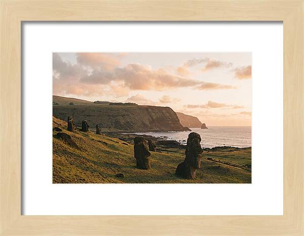Easter Island Moai At Sunset