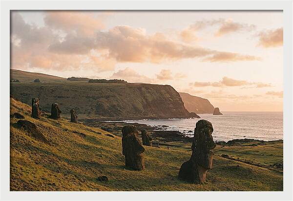 Easter Island Moai At Sunset