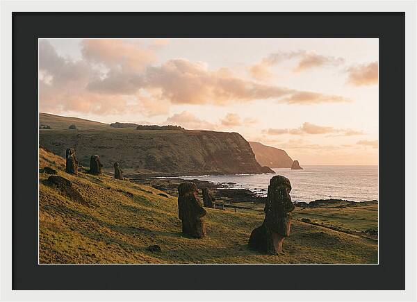 Easter Island Moai At Sunset