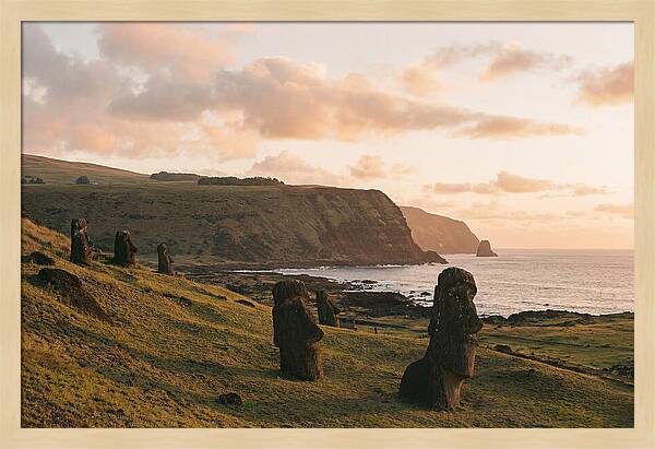 Easter Island Moai At Sunset