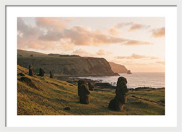 Easter Island Moai At Sunset