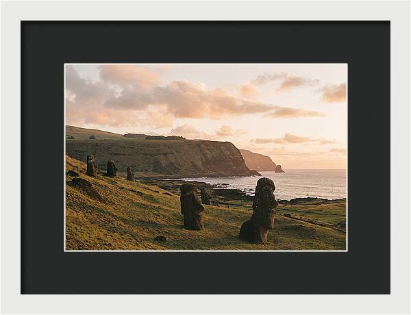 Easter Island Moai At Sunset