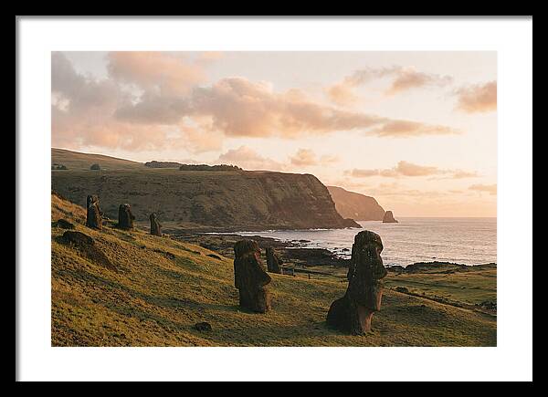 Easter Island Moai At Sunset