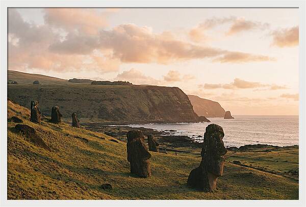 Easter Island Moai At Sunset