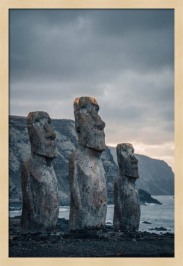 Easter Island Moai Statues At Ahu Tongariki