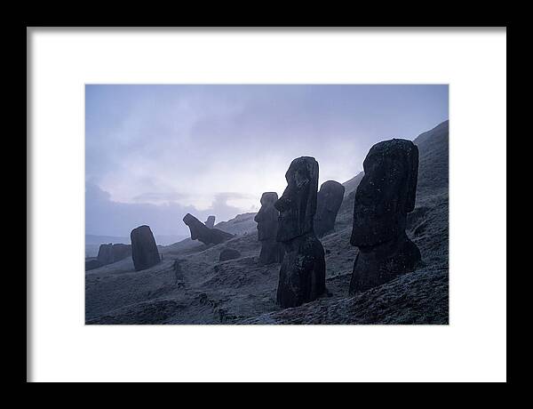 Easter Island Moai Statues At Dawn