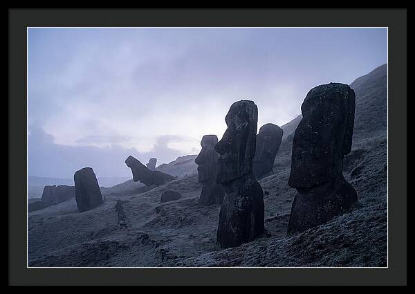 Easter Island Moai Statues At Dawn