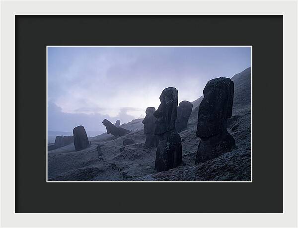 Easter Island Moai Statues At Dawn