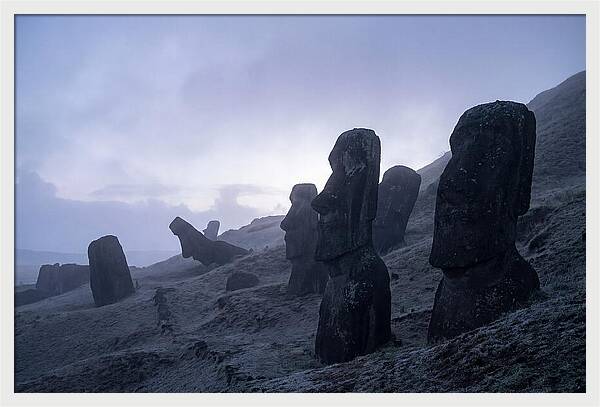 Easter Island Moai Statues At Dawn