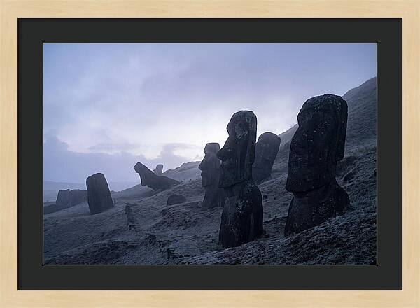 Easter Island Moai Statues At Dawn