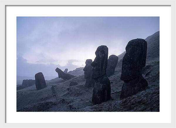 Easter Island Moai Statues At Dawn