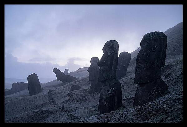 Easter Island Moai Statues At Dawn