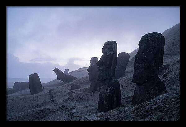 Easter Island Moai Statues At Dawn
